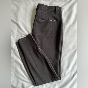 White House Black Market Skinny Ankle Pant Black Houndstooth LeatherDetail 6Long